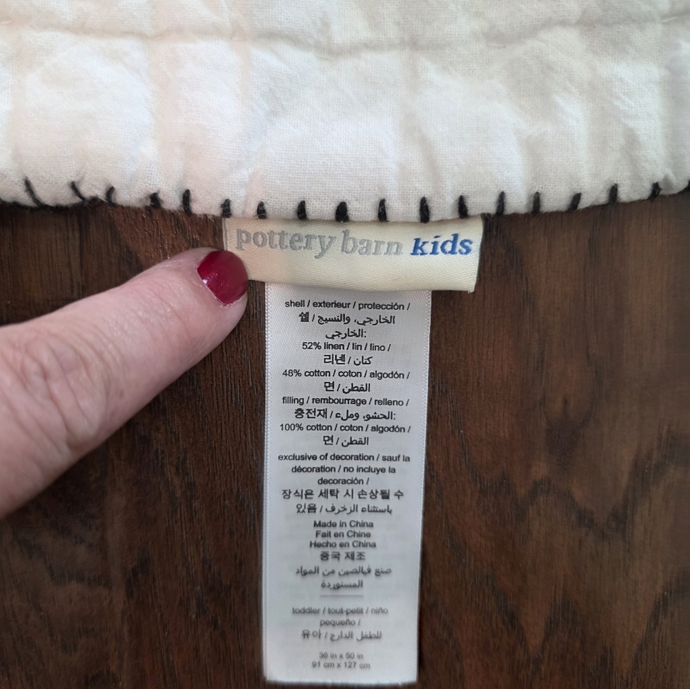 Pottery Barn Kids Colby Animal Baby Quilt Embroidered Alligator  Elephant Lion - Picture 7 of 10